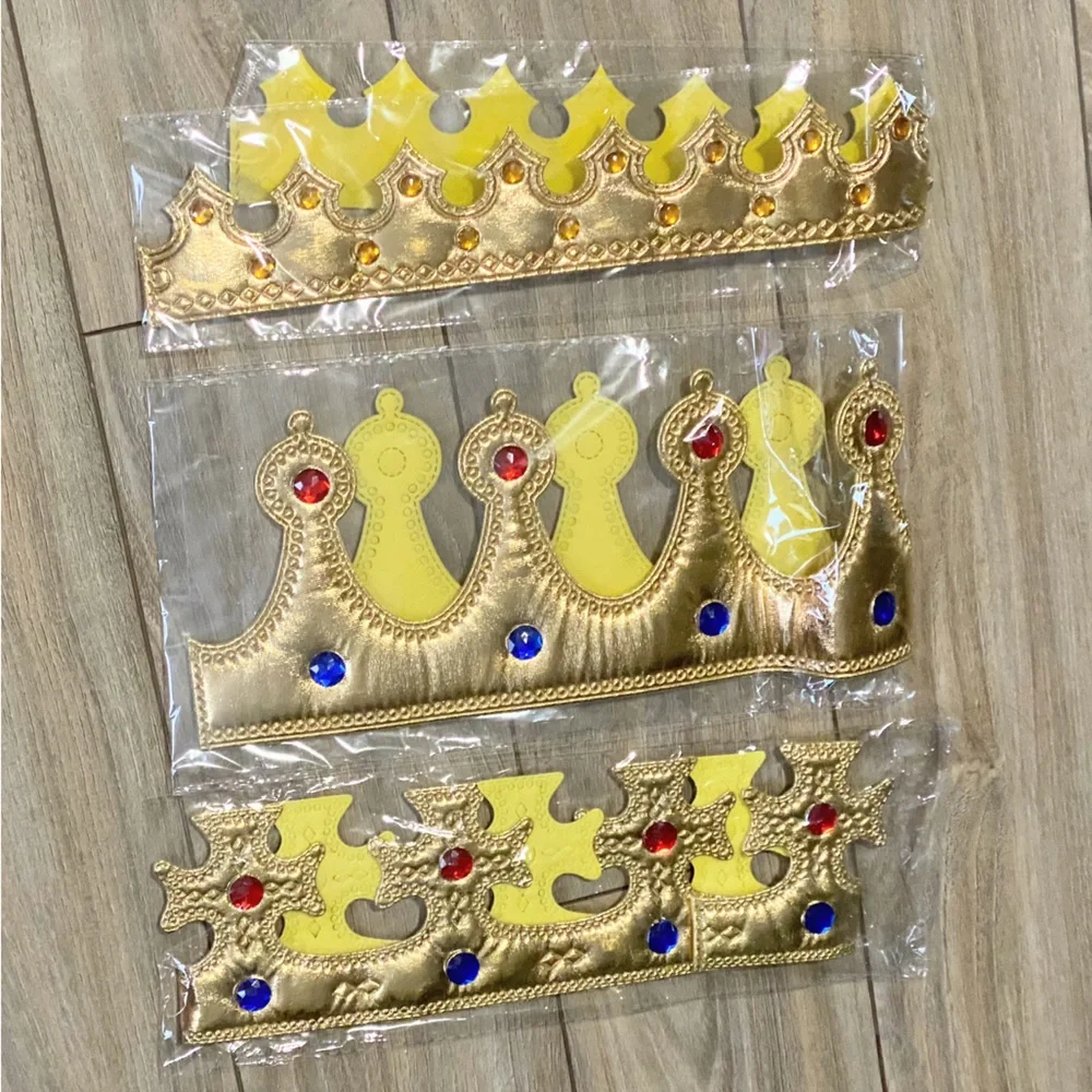 Adult & Youth Unisex Gild Cloth & Regal Rhinestone Crowns For Kings & Queens